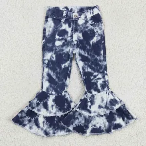 1121 RTS bleached double ruffles denim jeans pants P0035