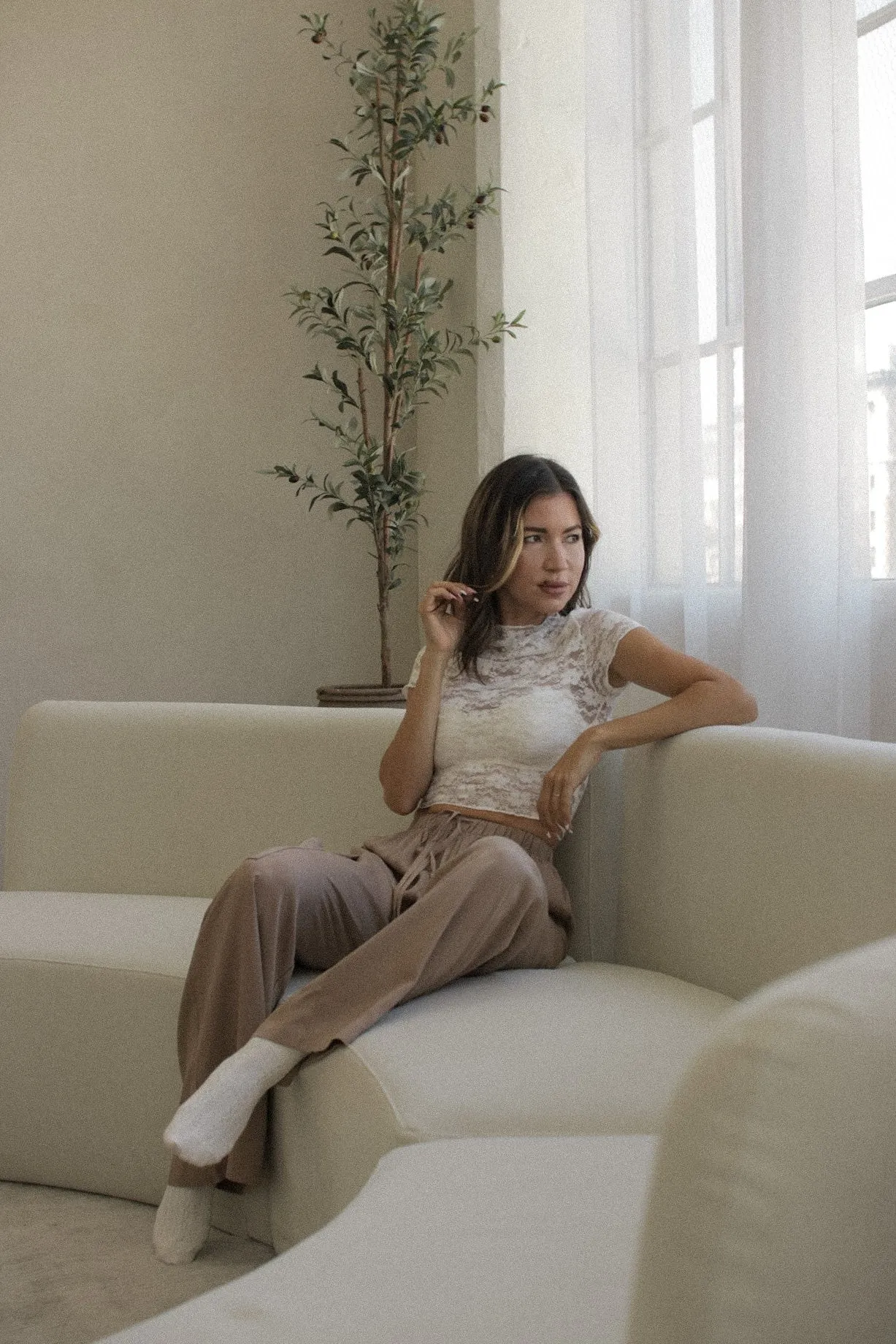 Almond Latte Relaxed Cargo Pants