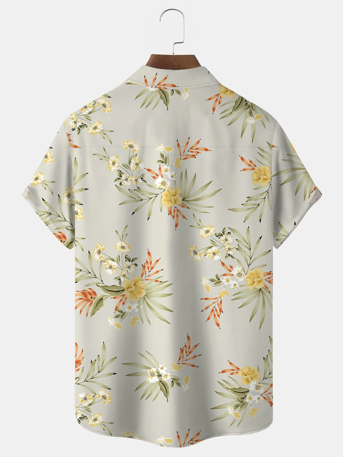 Alohadaddy Floral Print Beach Men's Hawaiian Oversized Short Sleeve Shirt with Pockets