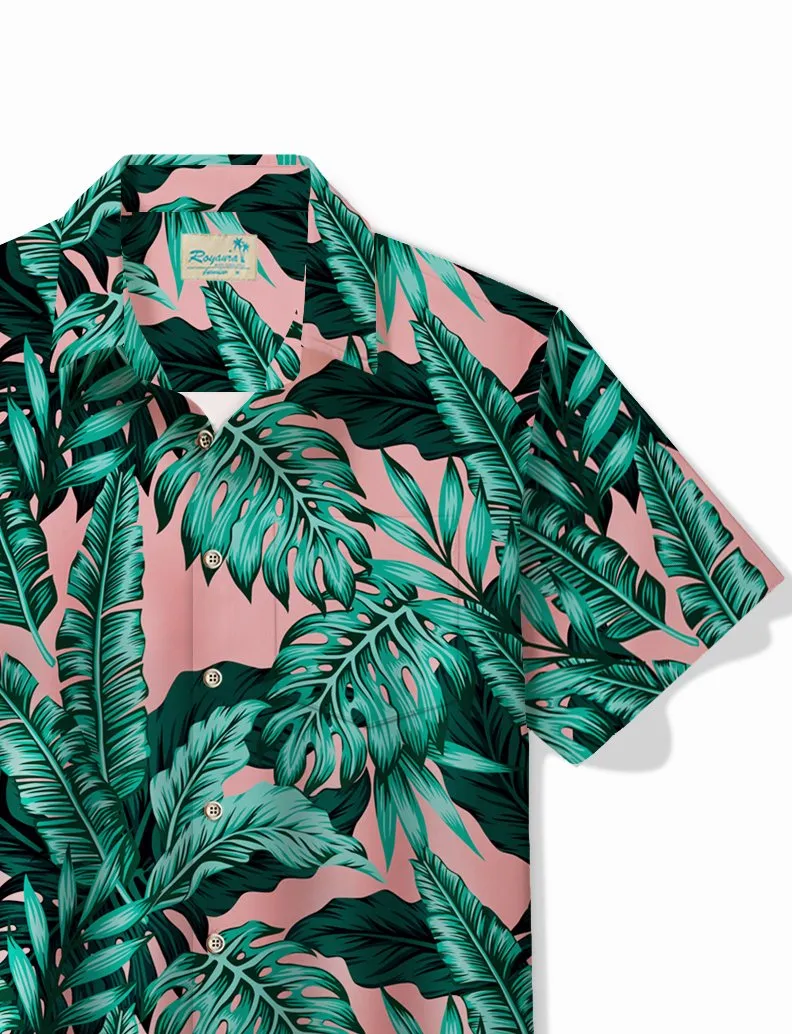 Alohadaddy Hawaiian Shirt Botanical Print Men's Button Pocket Shirt
