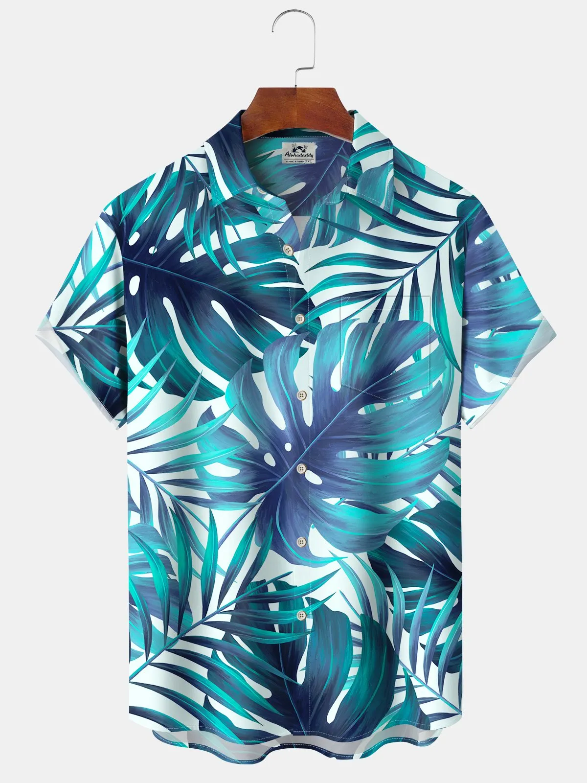 Alohadaddy Hawaiian Tropical Floral Plant Banana Leaf Gradient Resort Shirt