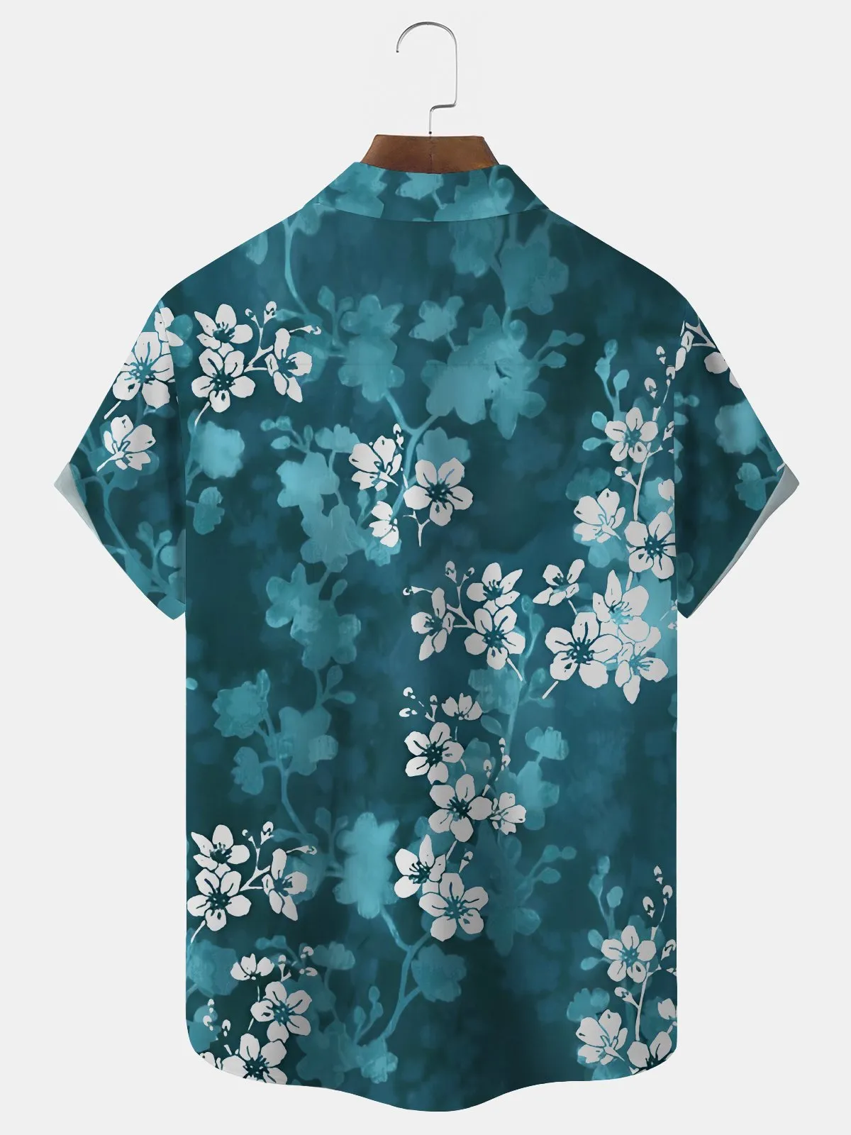 Alohadaddy Hawaiian Vintage Floral Print Men's Button Down Pocket Short Sleeve Shirt