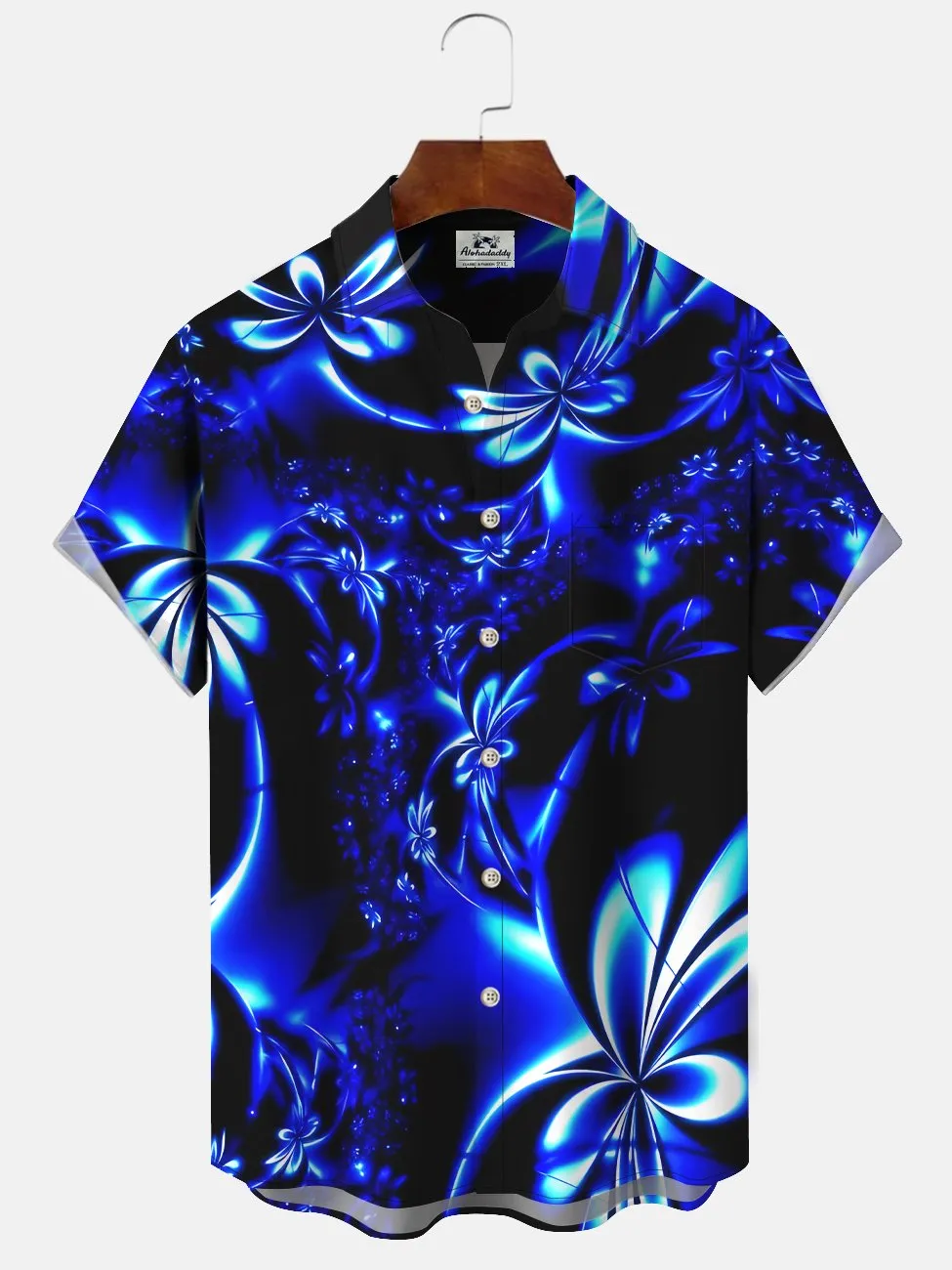 Alohadaddy Leaf Plant Button Pocket Casual Short Sleeve Shirt