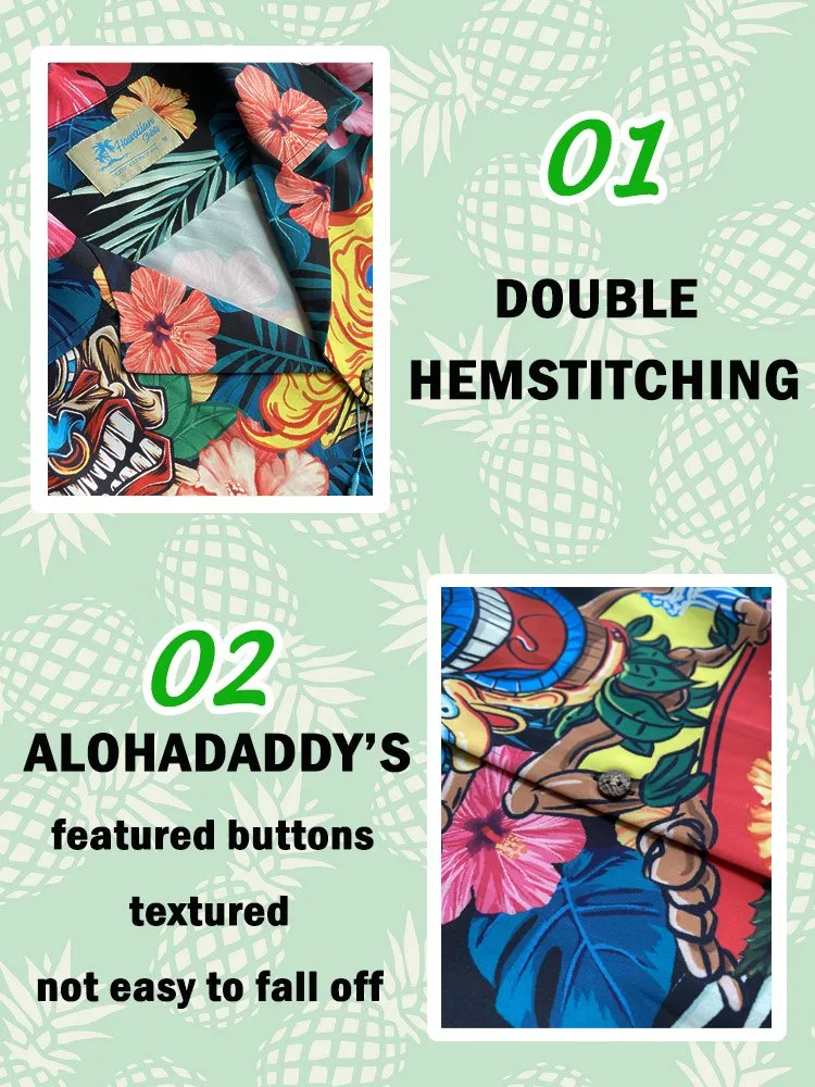 Alohadaddy Sliver Vintage Bamboo Printed Casual Plus Size Shirts