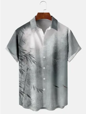 Alohadaddy Sliver Vintage Bamboo Printed Casual Plus Size Shirts