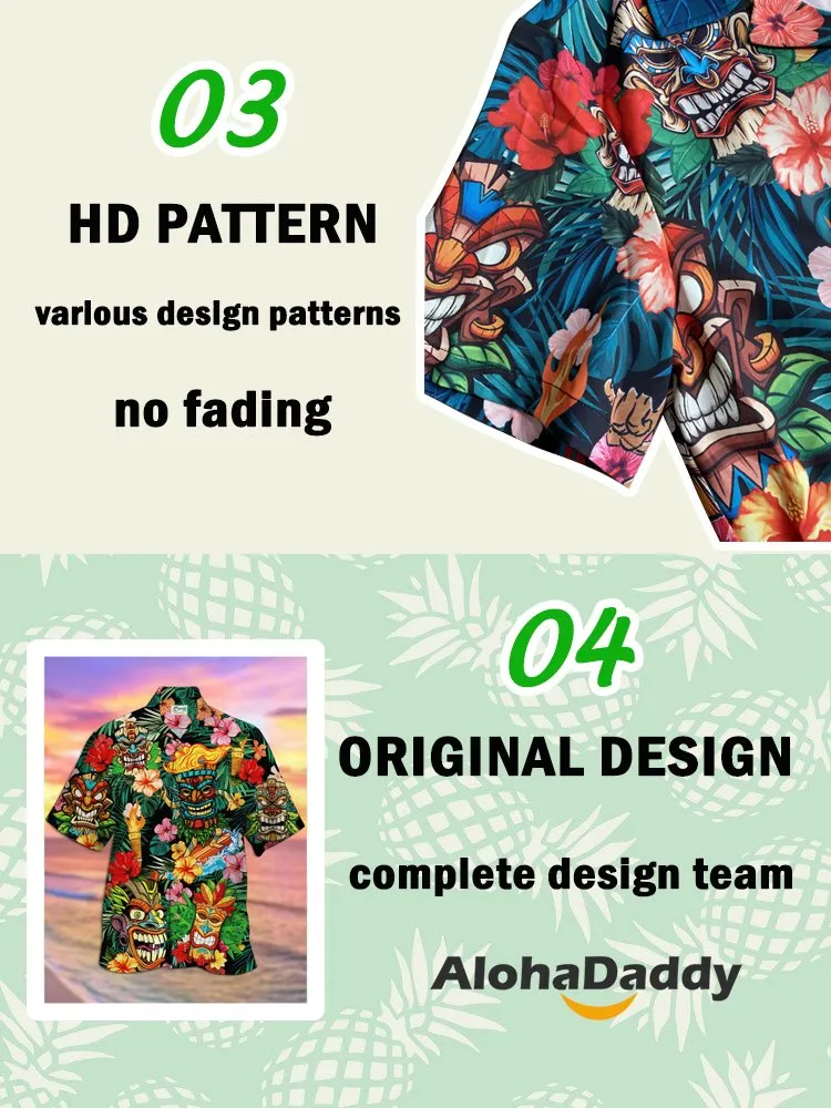 Alohadaddy Sliver Vintage Bamboo Printed Casual Plus Size Shirts
