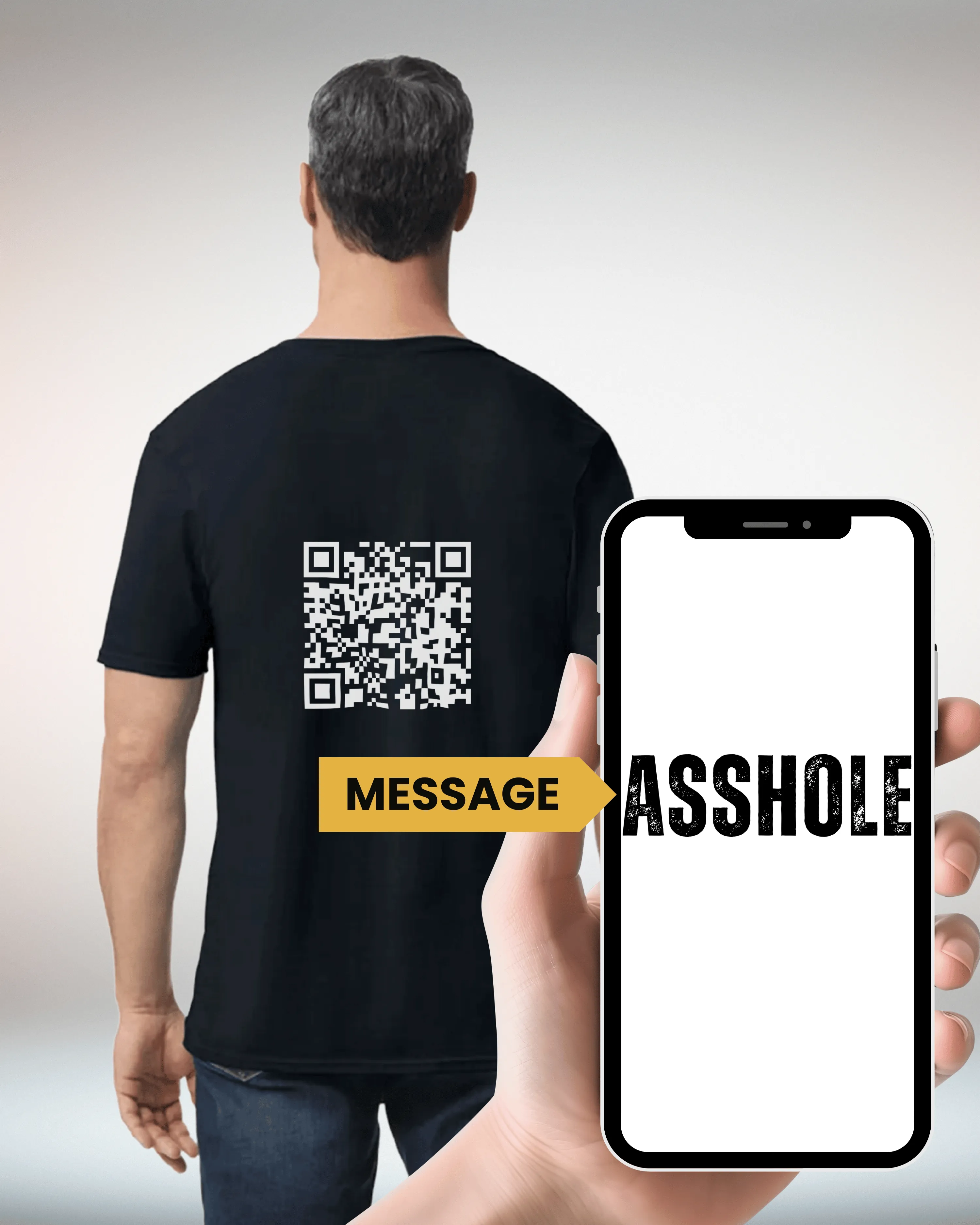 Asshole V-Neck QR Code
