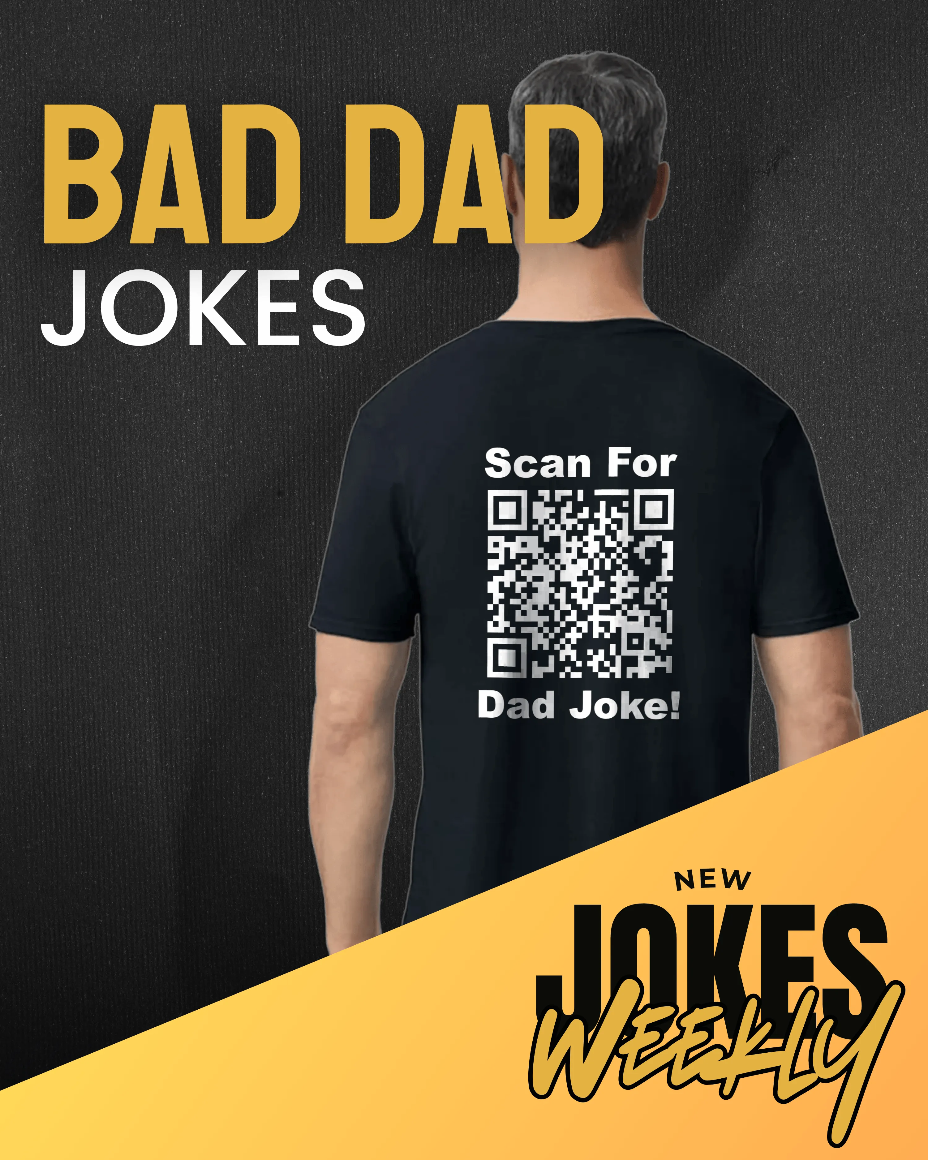 Bad Dad Jokes V-Neck QR Code