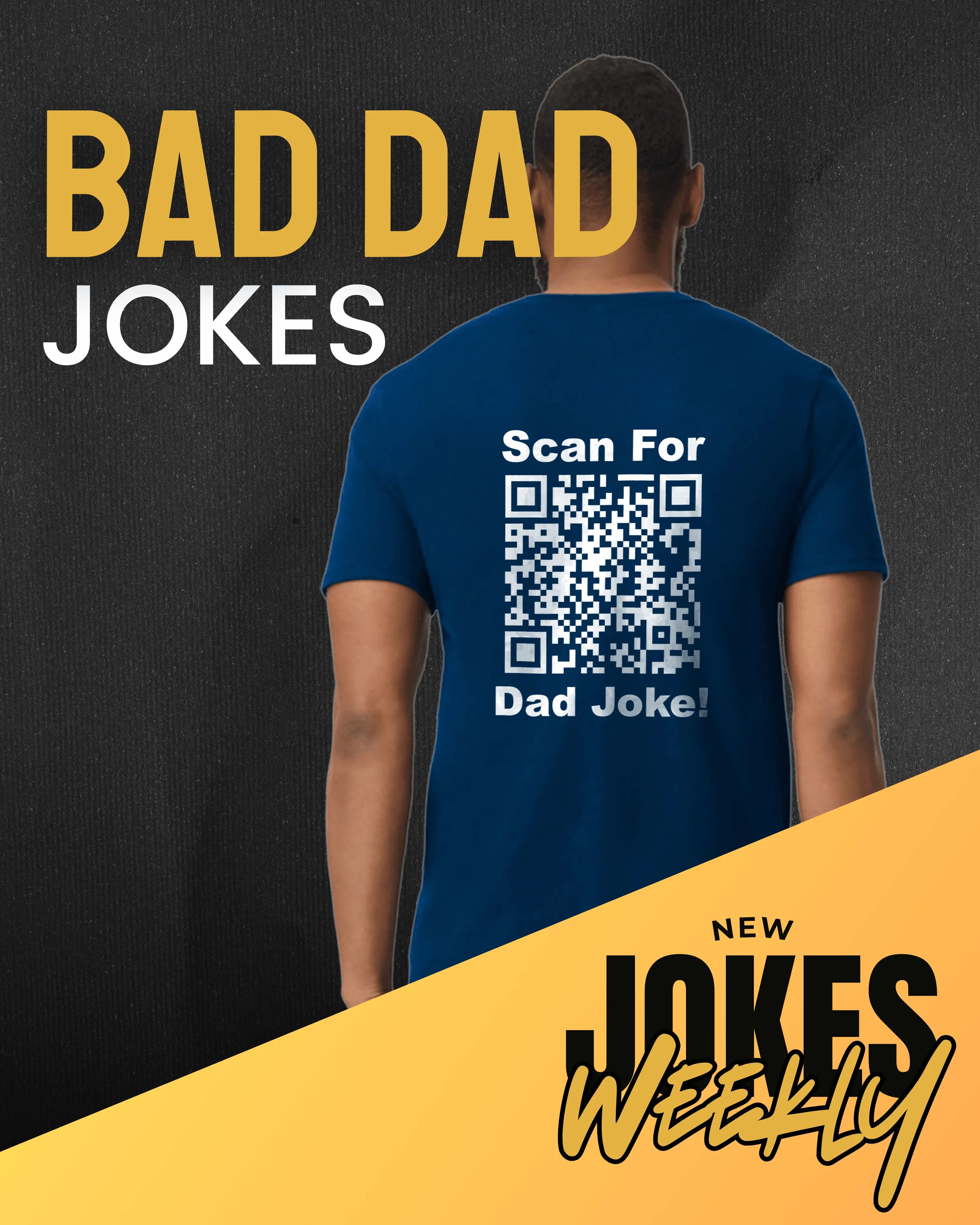Bad Dad Jokes V-Neck QR Code