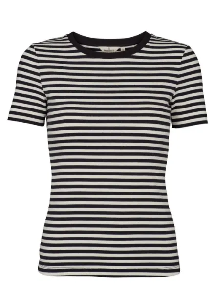 Basic Apparel Ludmilla SS O-Neck GOTS T-shirt Whisper White / Black / Black Trim