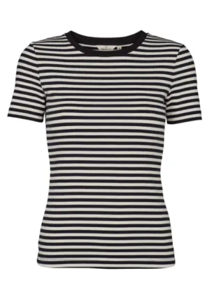 Basic Apparel Ludmilla SS O-Neck GOTS T-shirt Whisper White / Black / Black Trim