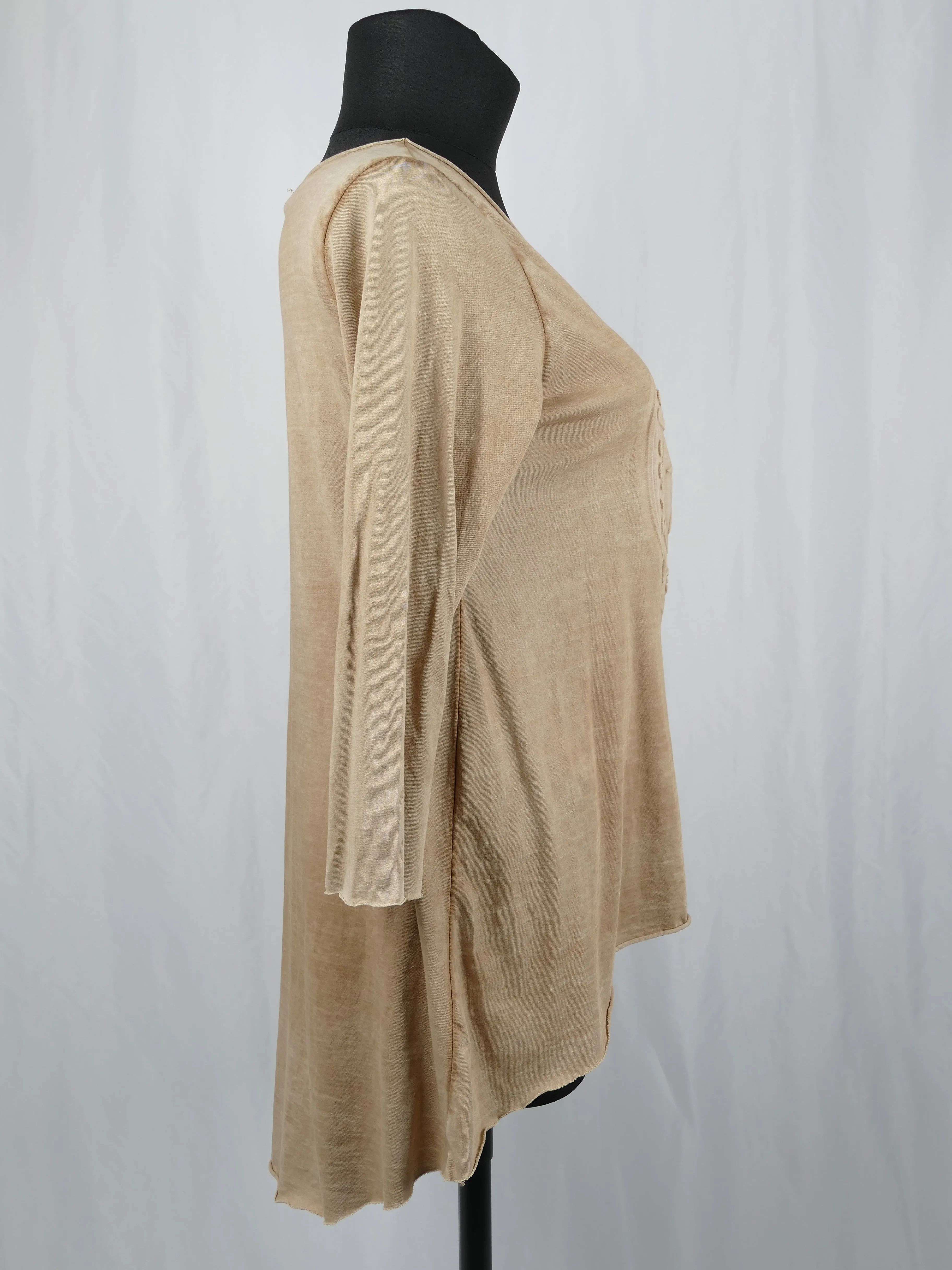Basic Shirt Norderney Schriftzug mit Rundhalsausschnitt Langarm