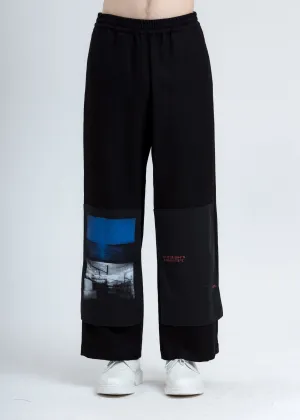 Black Patchwork Trousers