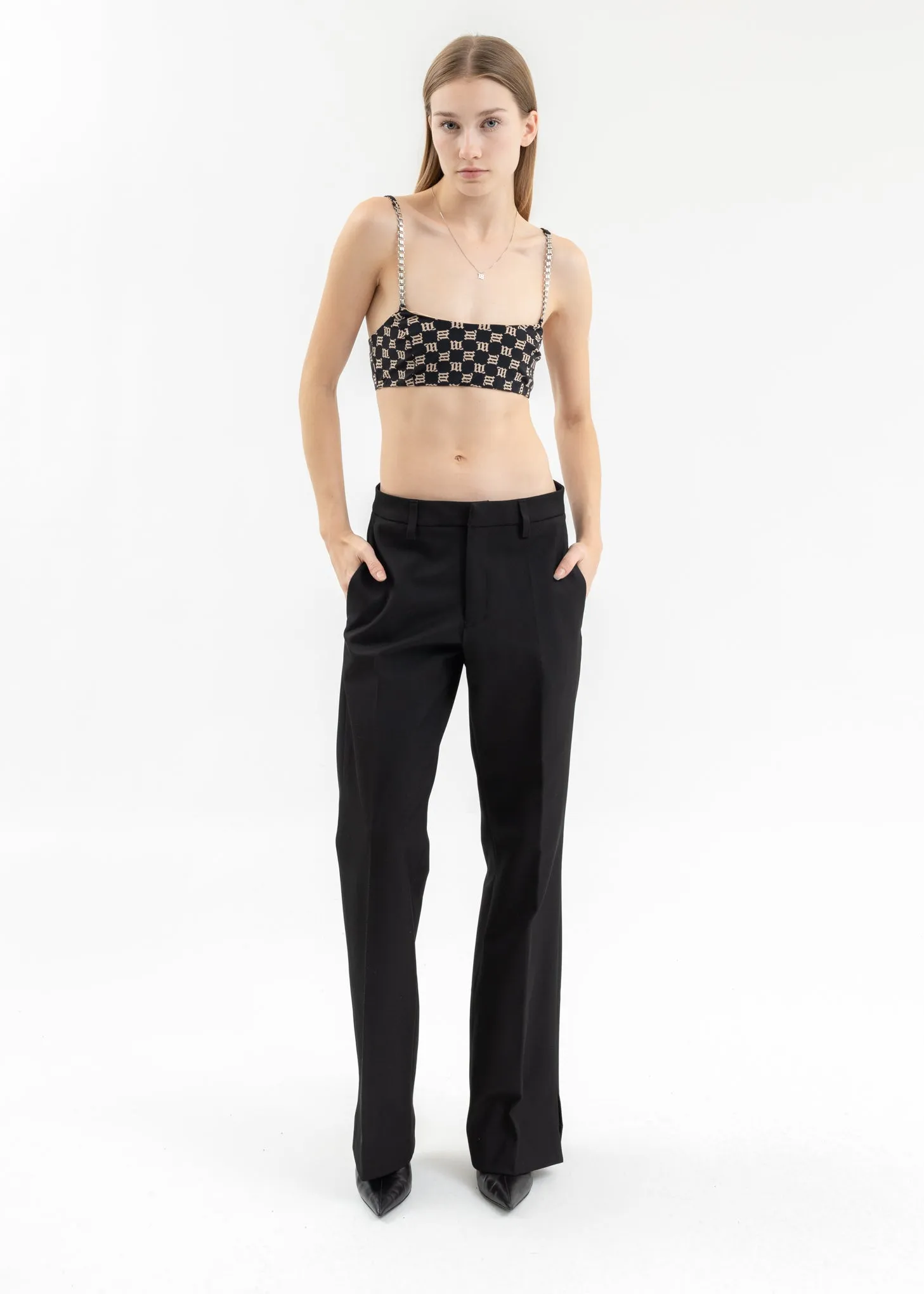 Black RELAXED TAILORED TROUSERS