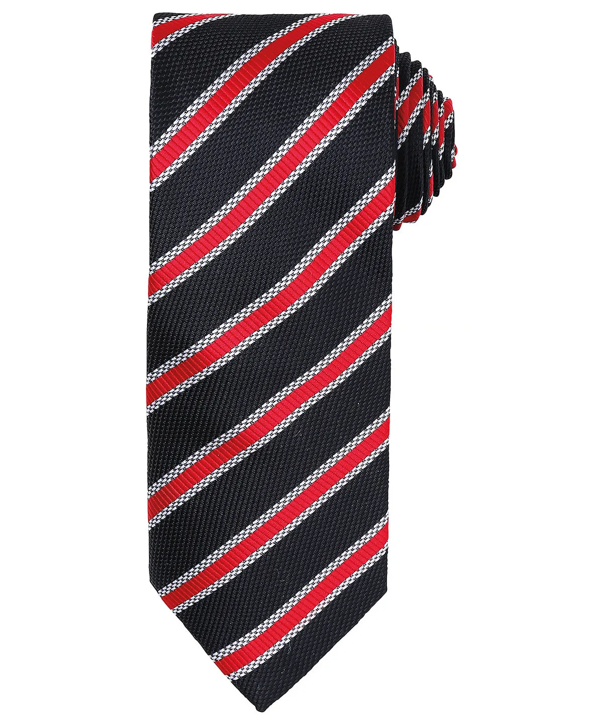 Black/Red - Waffle stripe tie