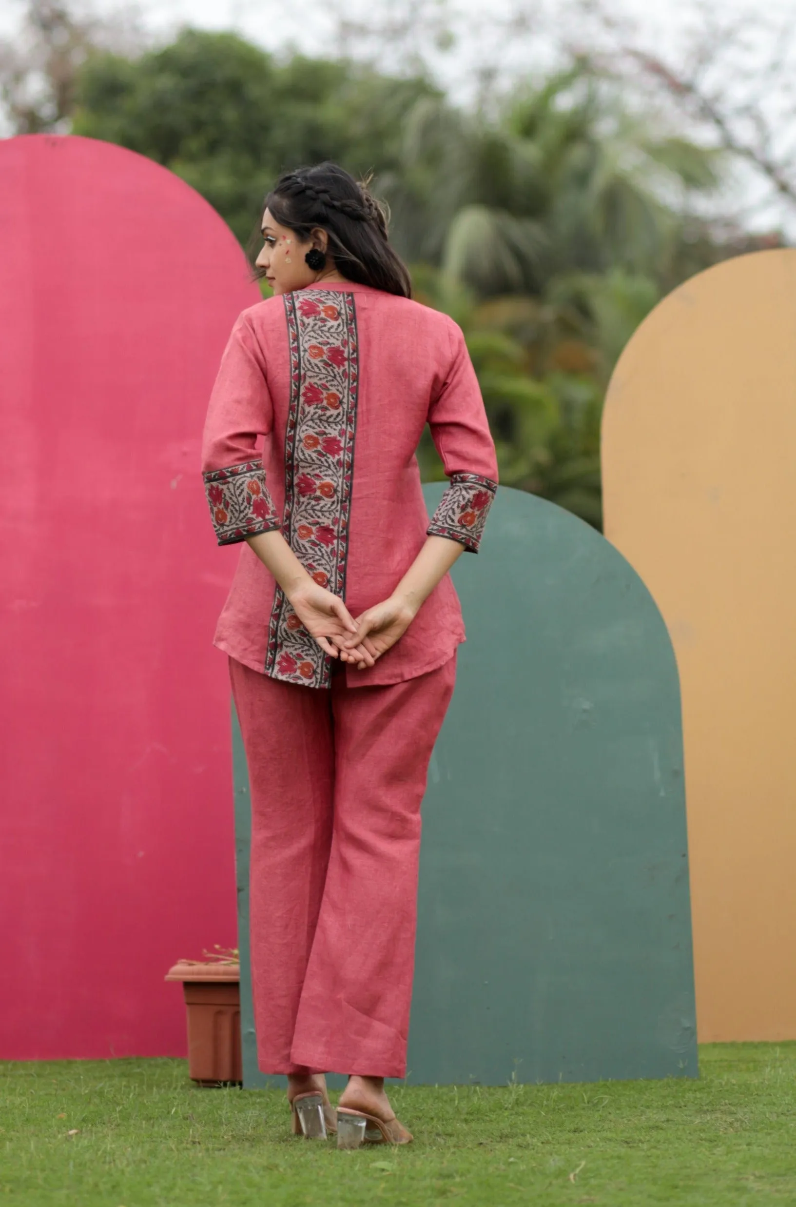 Bliss Pink Pure Linen Co-ord Set