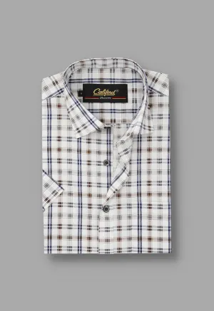 Blue & Grey checkered half sleeve - 022490-24-07