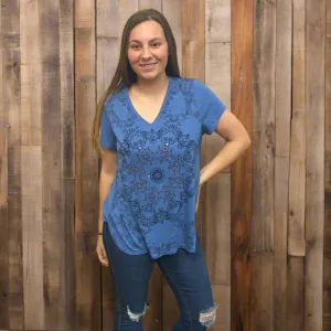 Blue Mandala Graphic Tee