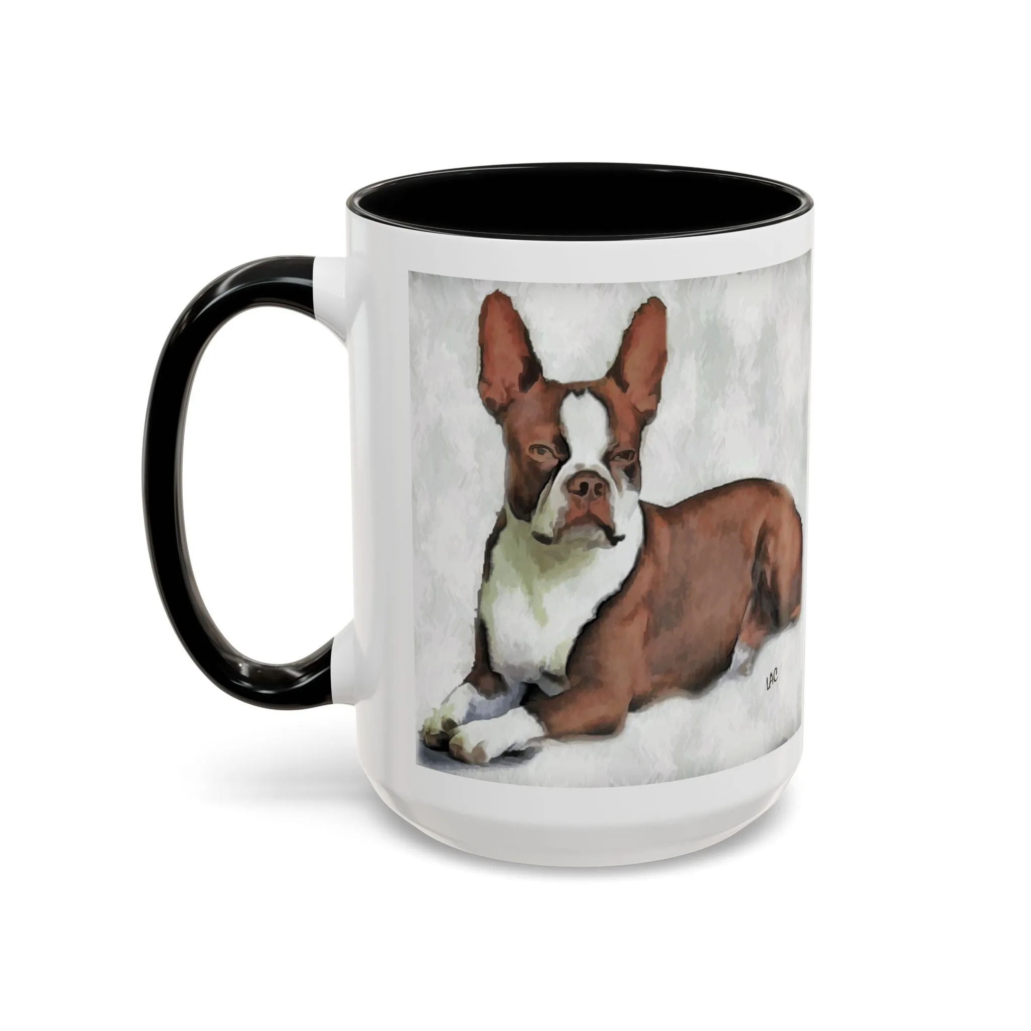 Boston Terrier - Brown & White -  - Accent Ceramic Coffee Mug  - 2 Sizes