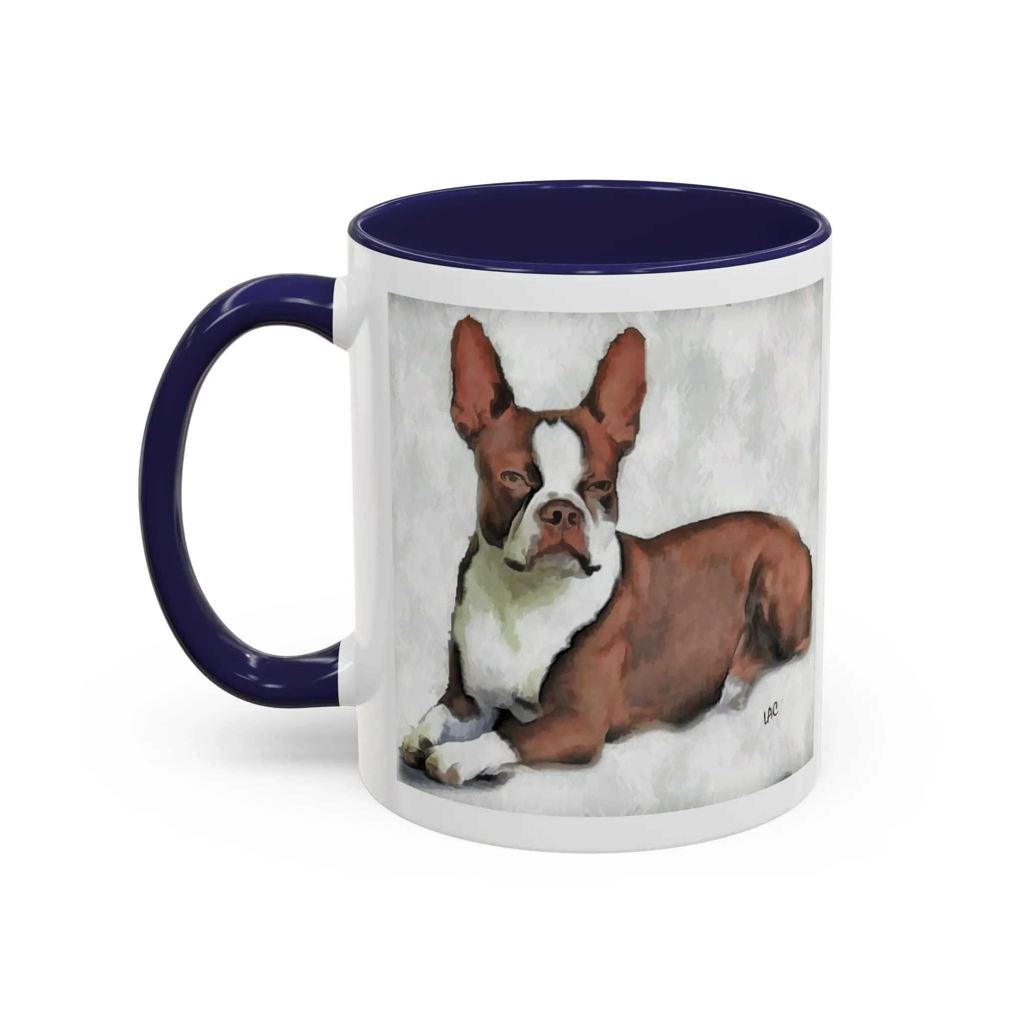 Boston Terrier - Brown & White -  - Accent Ceramic Coffee Mug  - 2 Sizes