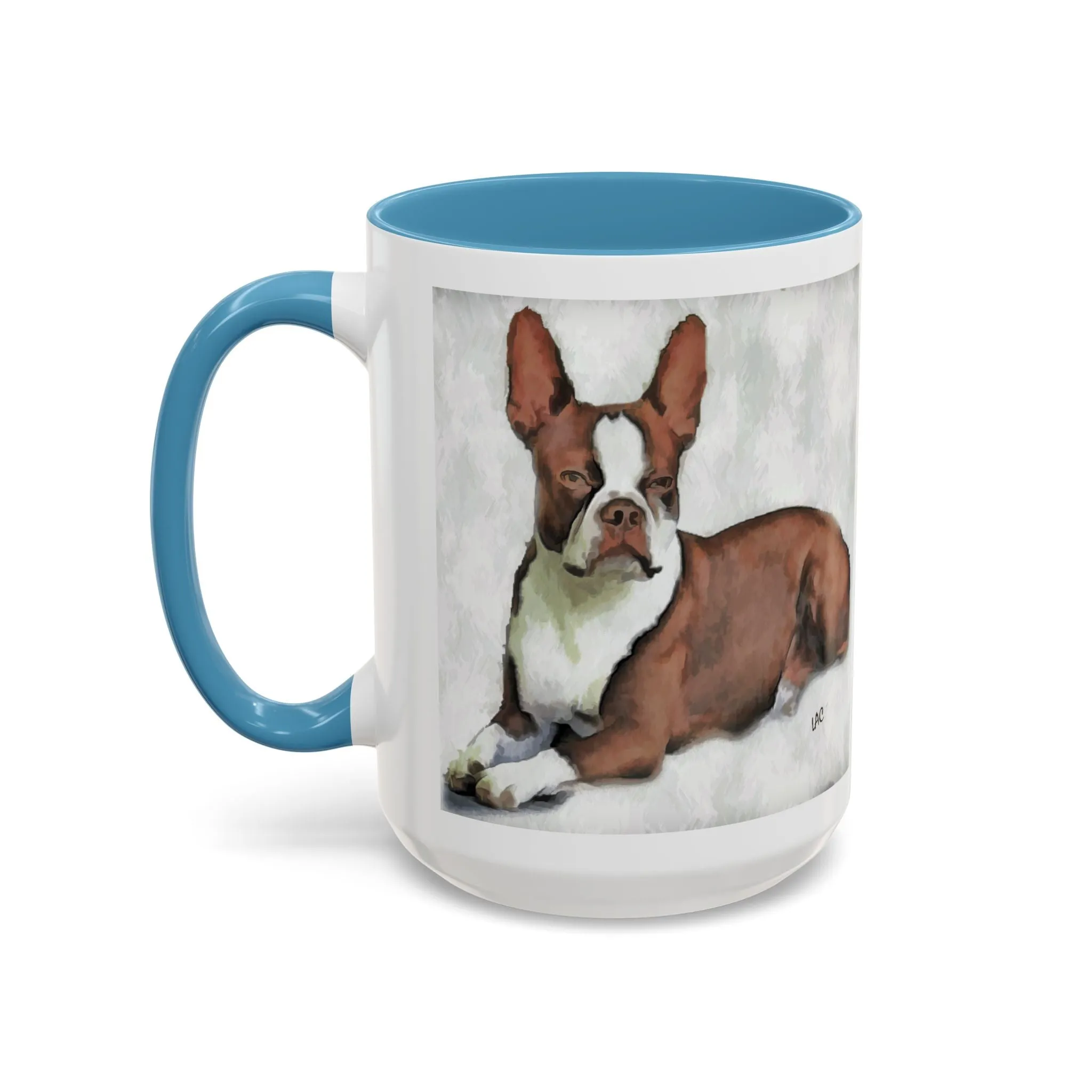 Boston Terrier - Brown & White -  - Accent Ceramic Coffee Mug  - 2 Sizes