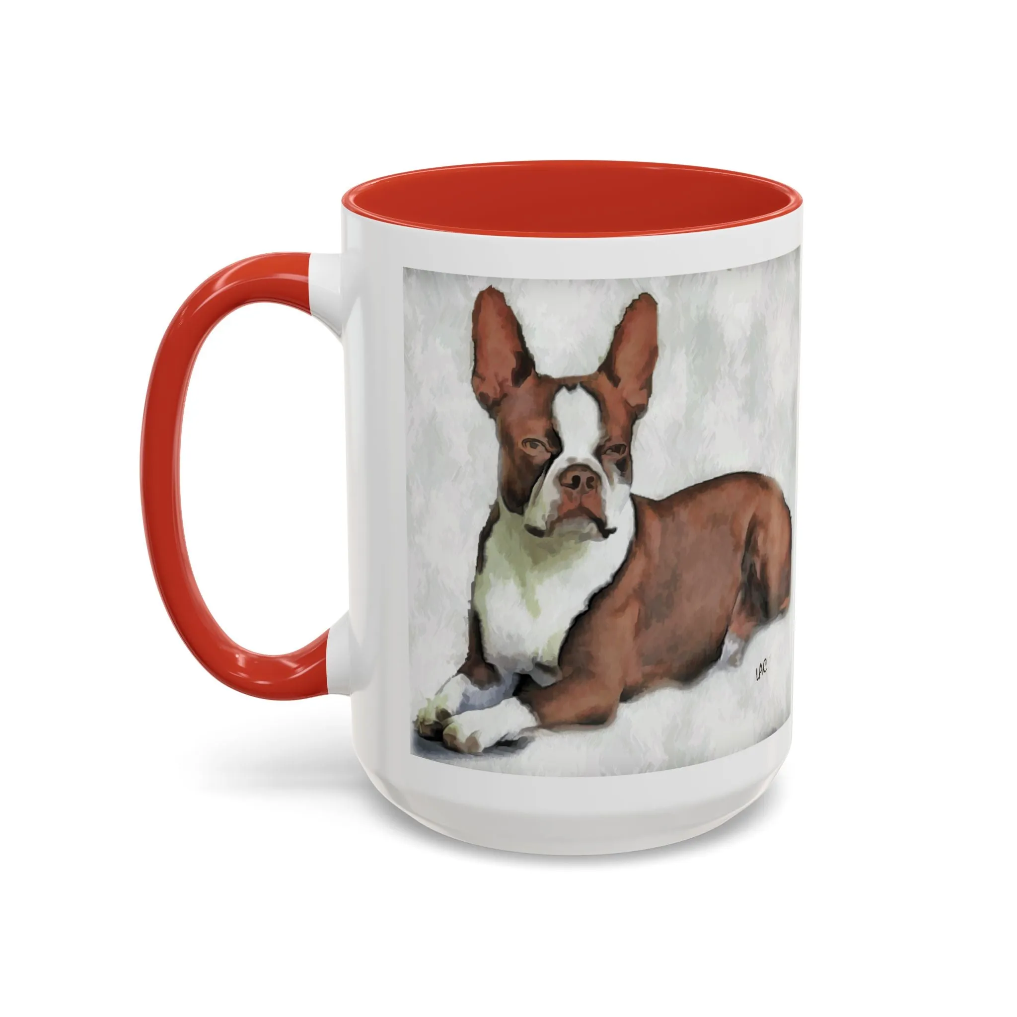 Boston Terrier - Brown & White -  - Accent Ceramic Coffee Mug  - 2 Sizes