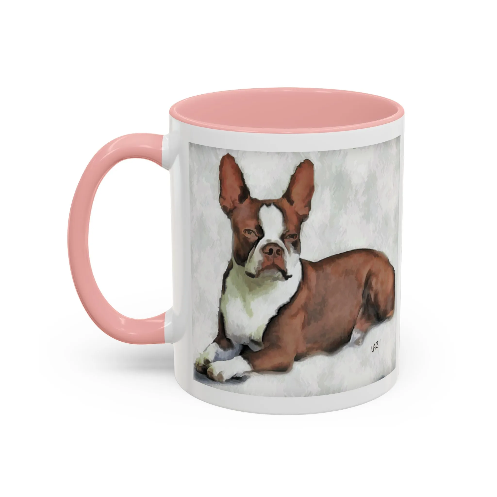 Boston Terrier - Brown & White -  - Accent Ceramic Coffee Mug  - 2 Sizes