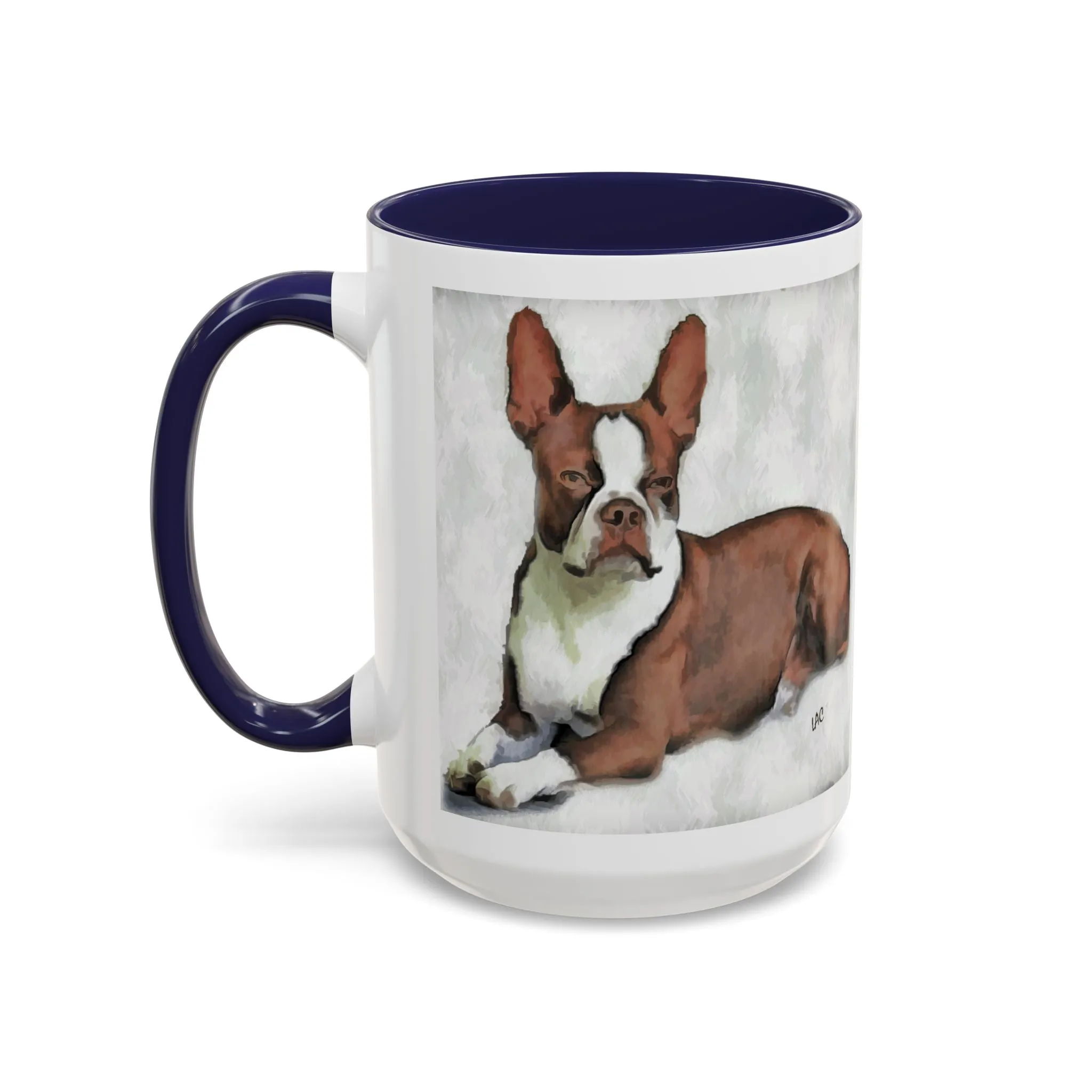 Boston Terrier - Brown & White -  - Accent Ceramic Coffee Mug  - 2 Sizes