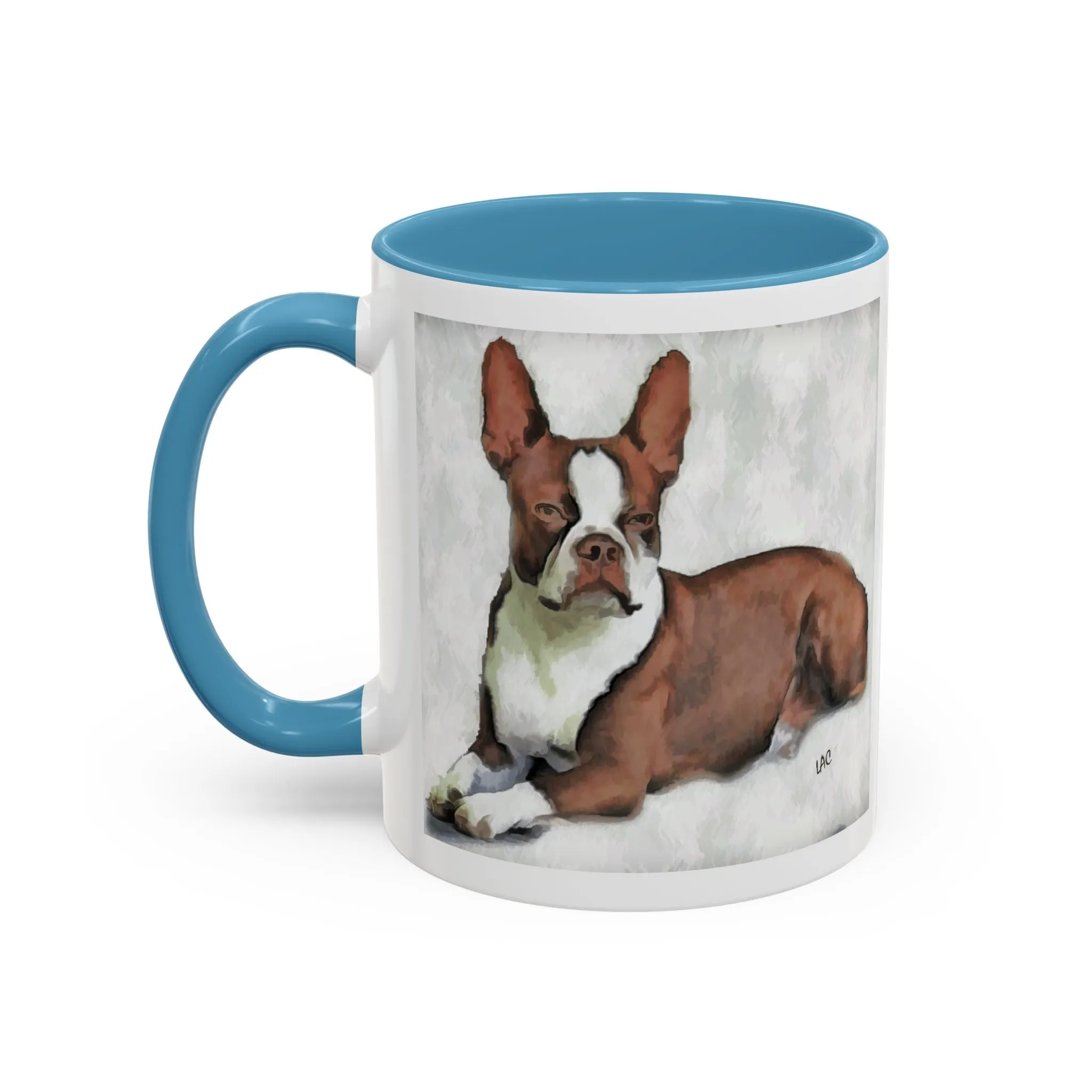Boston Terrier - Brown & White -  - Accent Ceramic Coffee Mug  - 2 Sizes