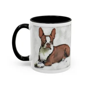 Boston Terrier - Brown & White -  - Accent Ceramic Coffee Mug  - 2 Sizes