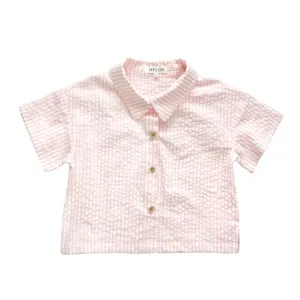 Boxy Relaxed Shirt, Blush with stripes
