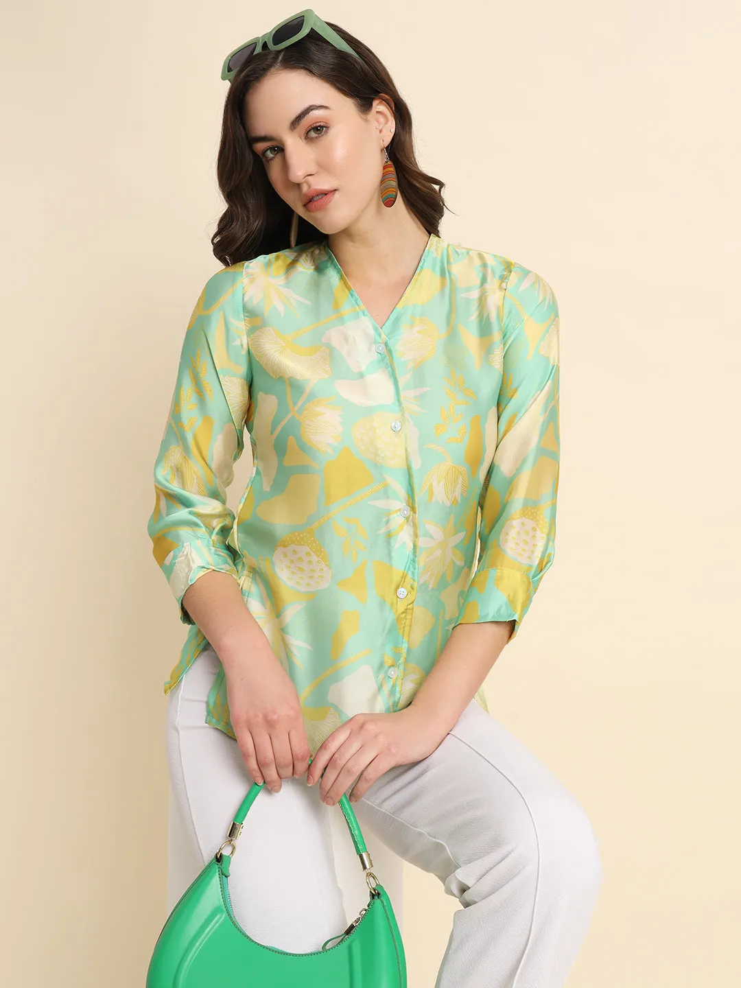 Bright Floral Print Shirt