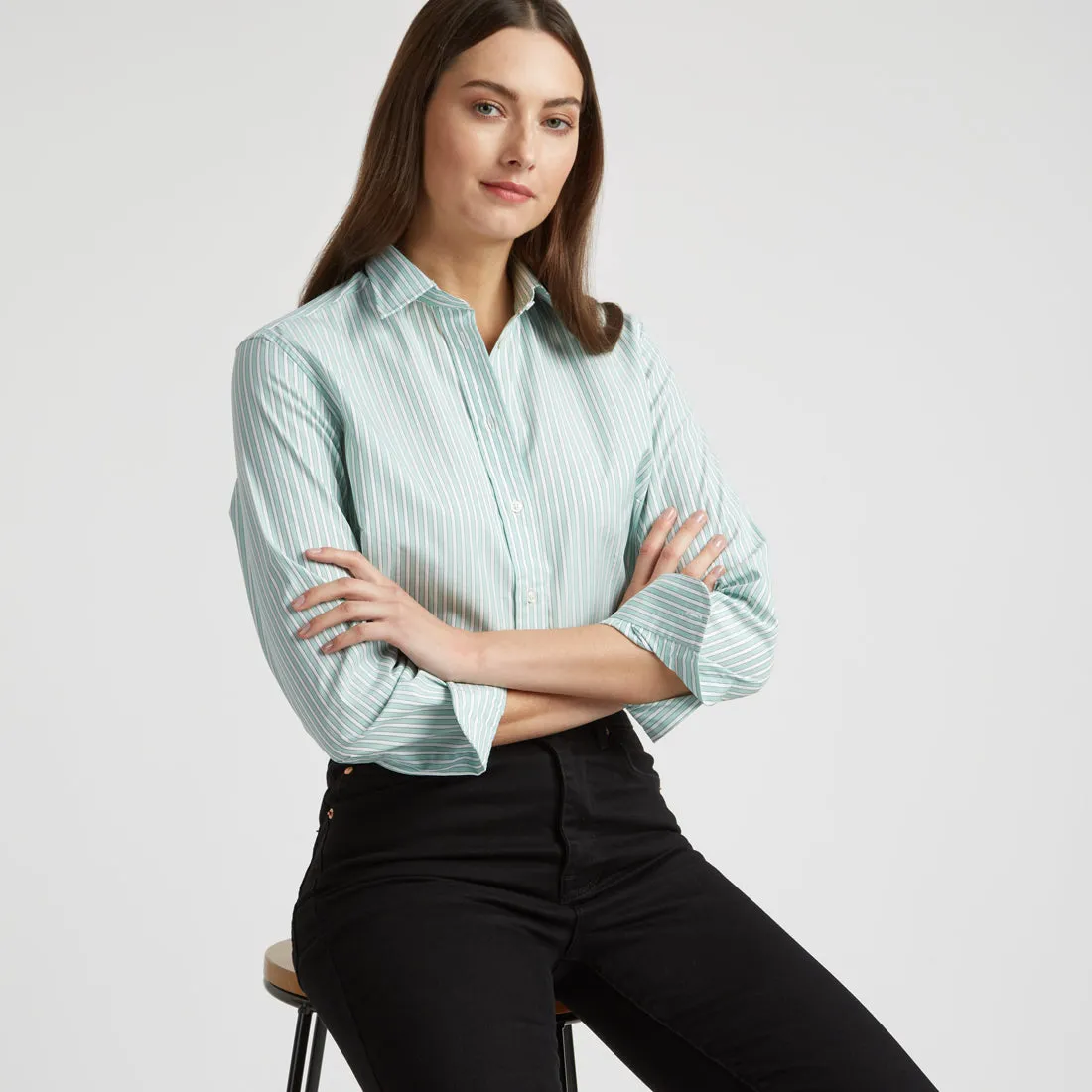 Buddette Exclusive Budd Stripe Shirt in Mint