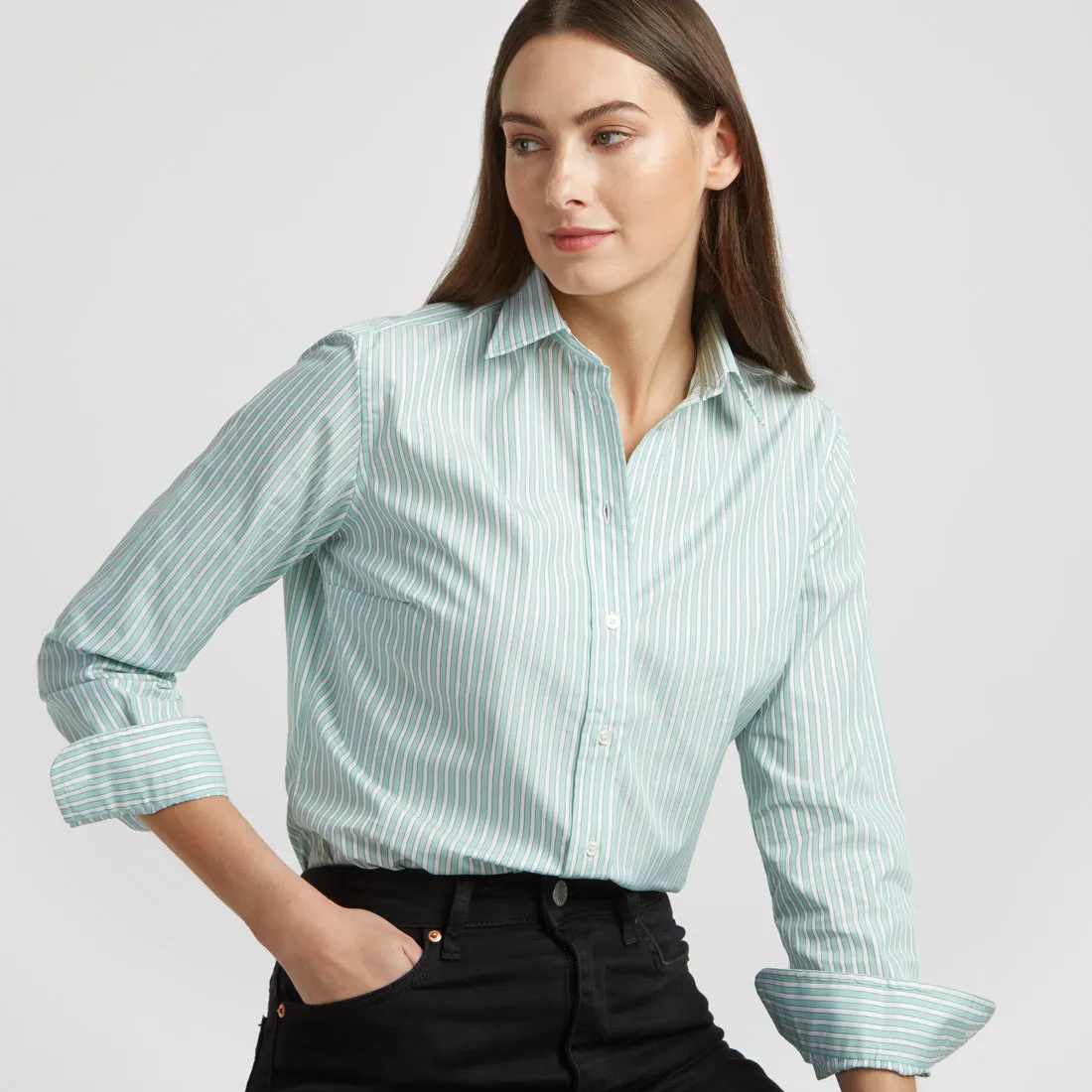 Buddette Exclusive Budd Stripe Shirt in Mint