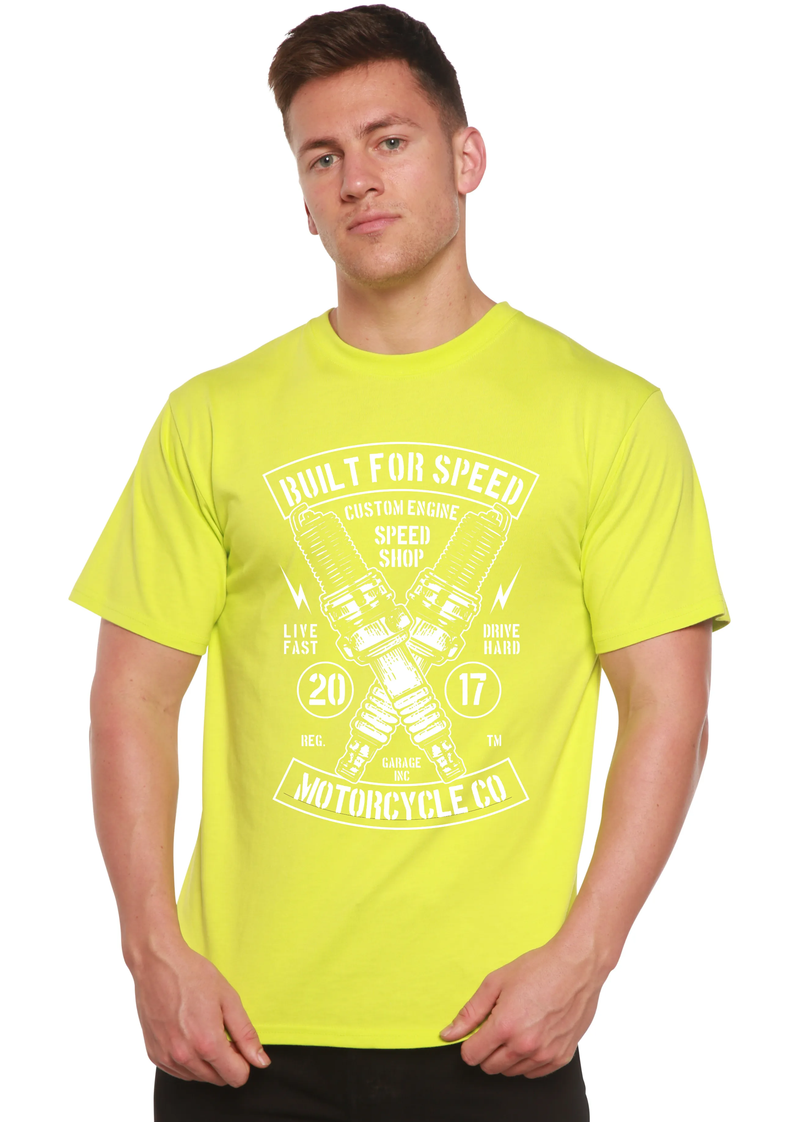 Built For Speed Men's Bamboo Viscose/Organic Cotton Short Sleeve Graphic T-Shirt