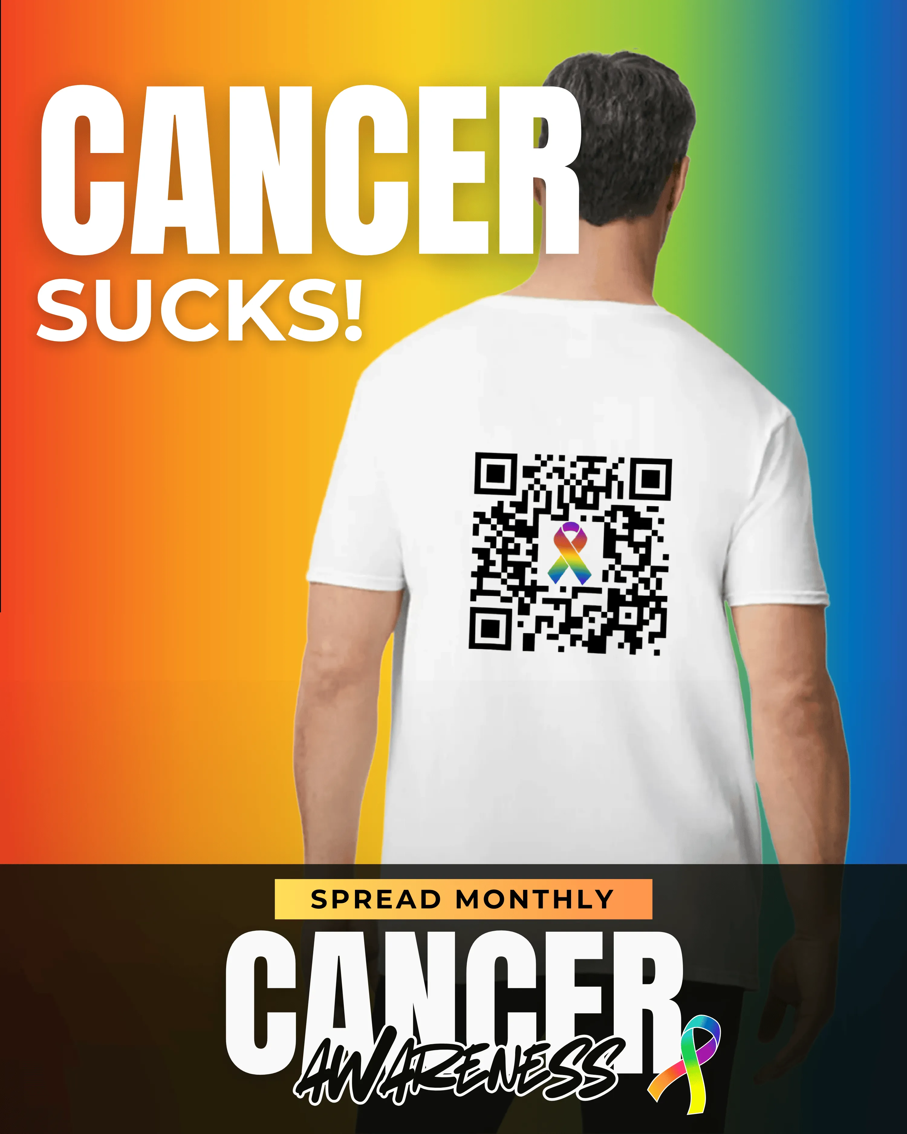 Cancer Sucks V-Neck QR Code