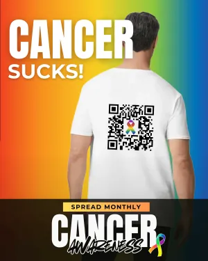 Cancer Sucks V-Neck QR Code