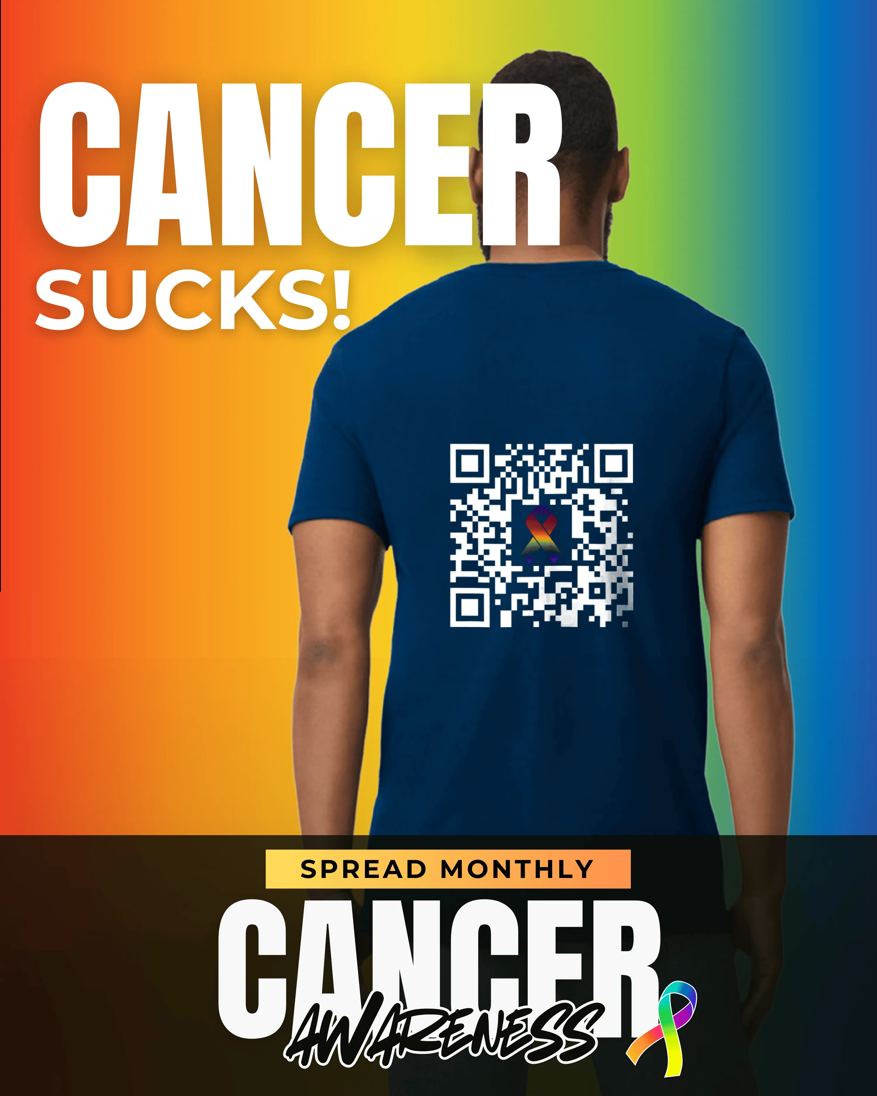 Cancer Sucks V-Neck QR Code