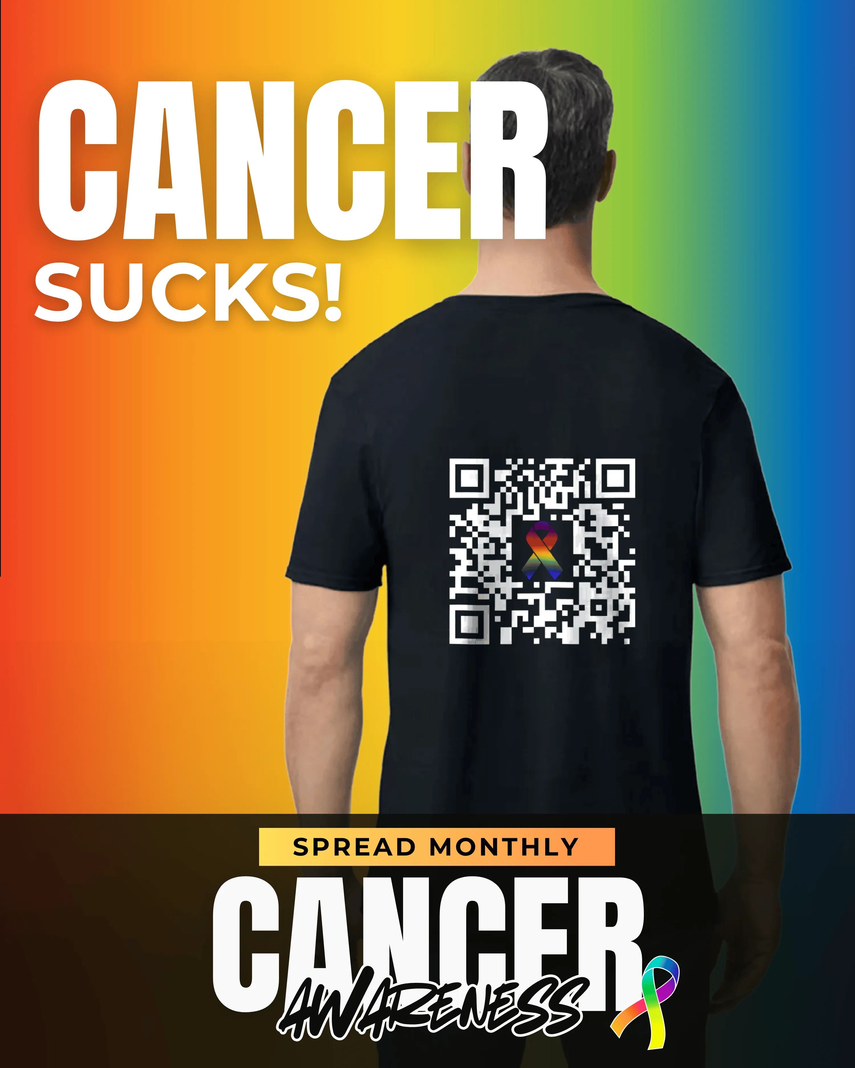 Cancer Sucks V-Neck QR Code