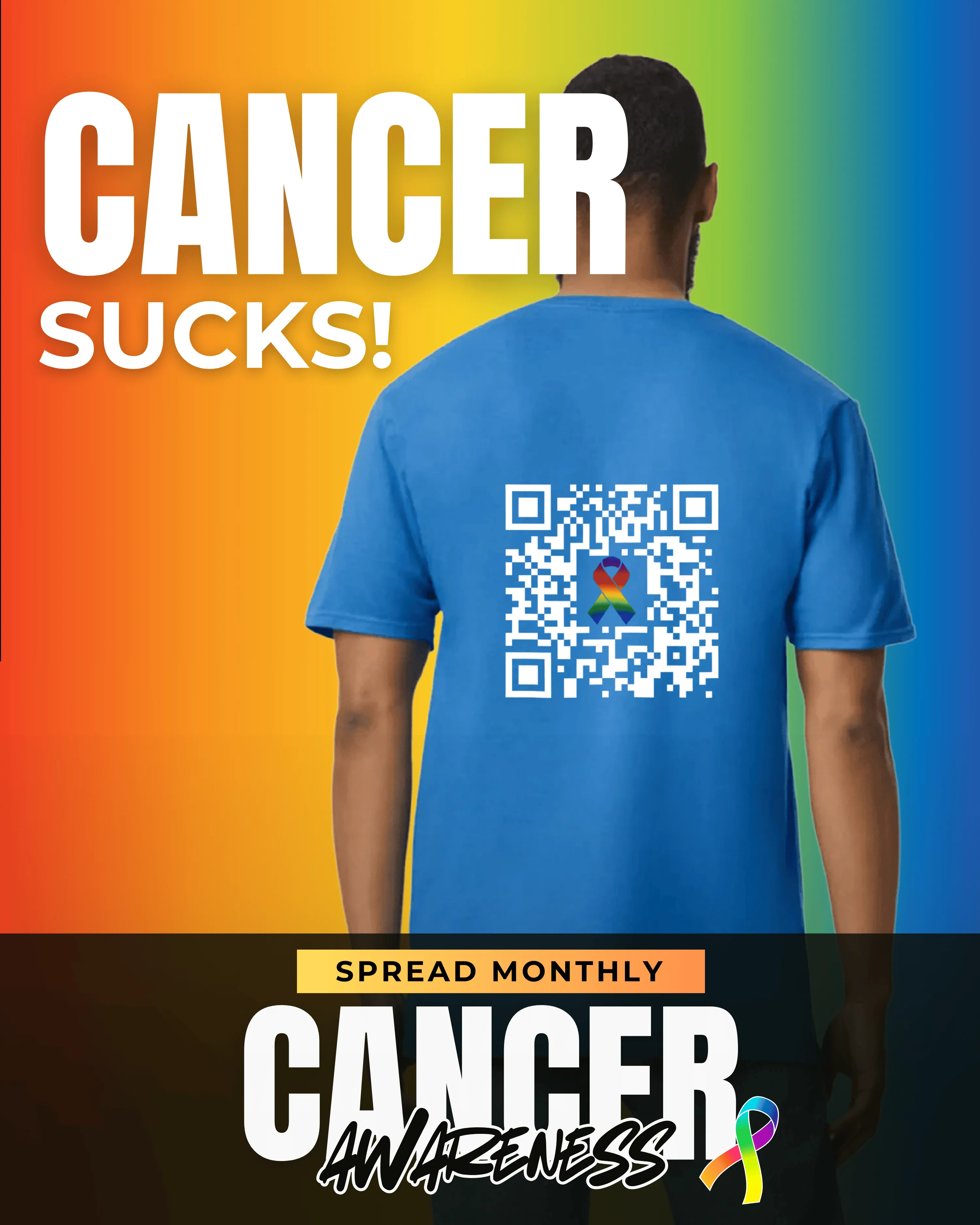 Cancer Sucks V-Neck QR Code