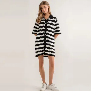 Carol Dress (Black   Off White)