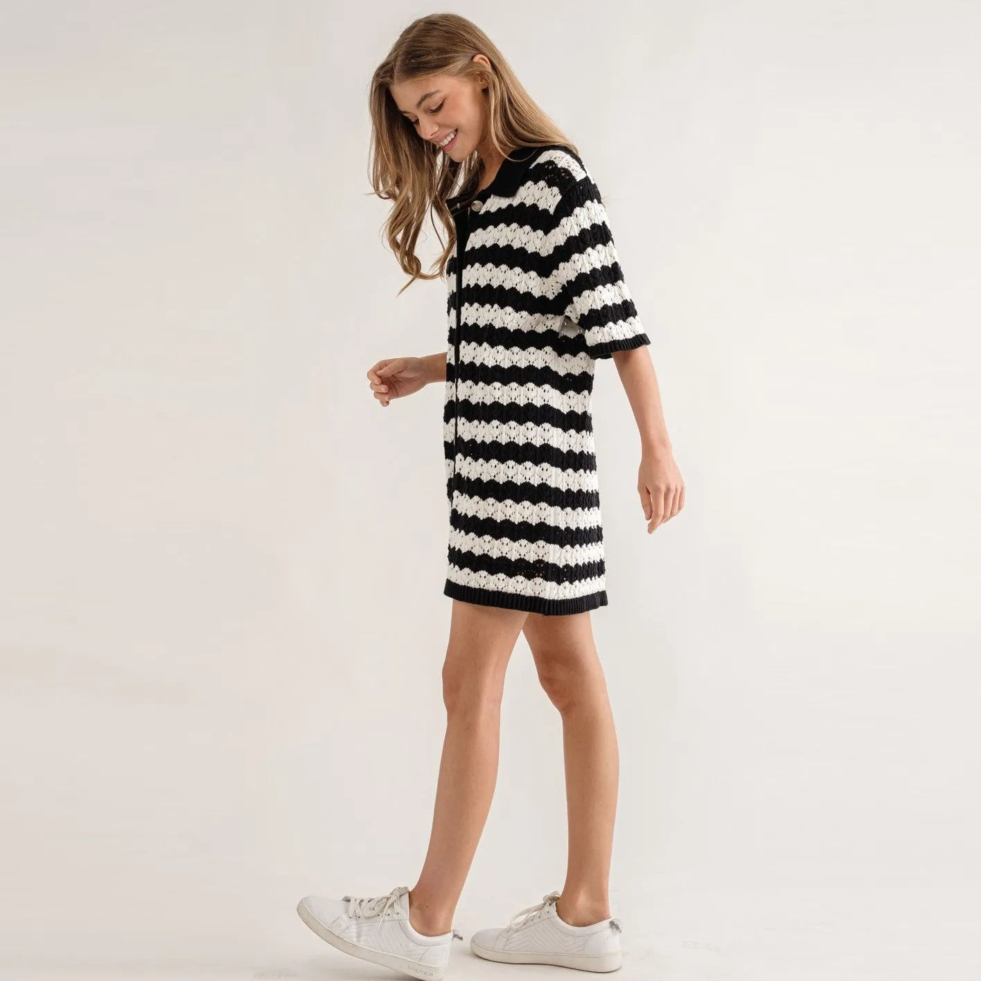 Carol Dress (Black   Off White)
