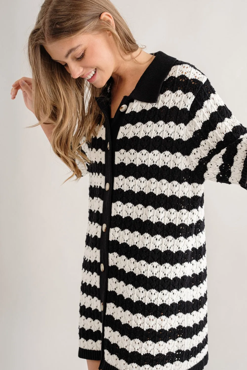 Carol Dress (Black   Off White)