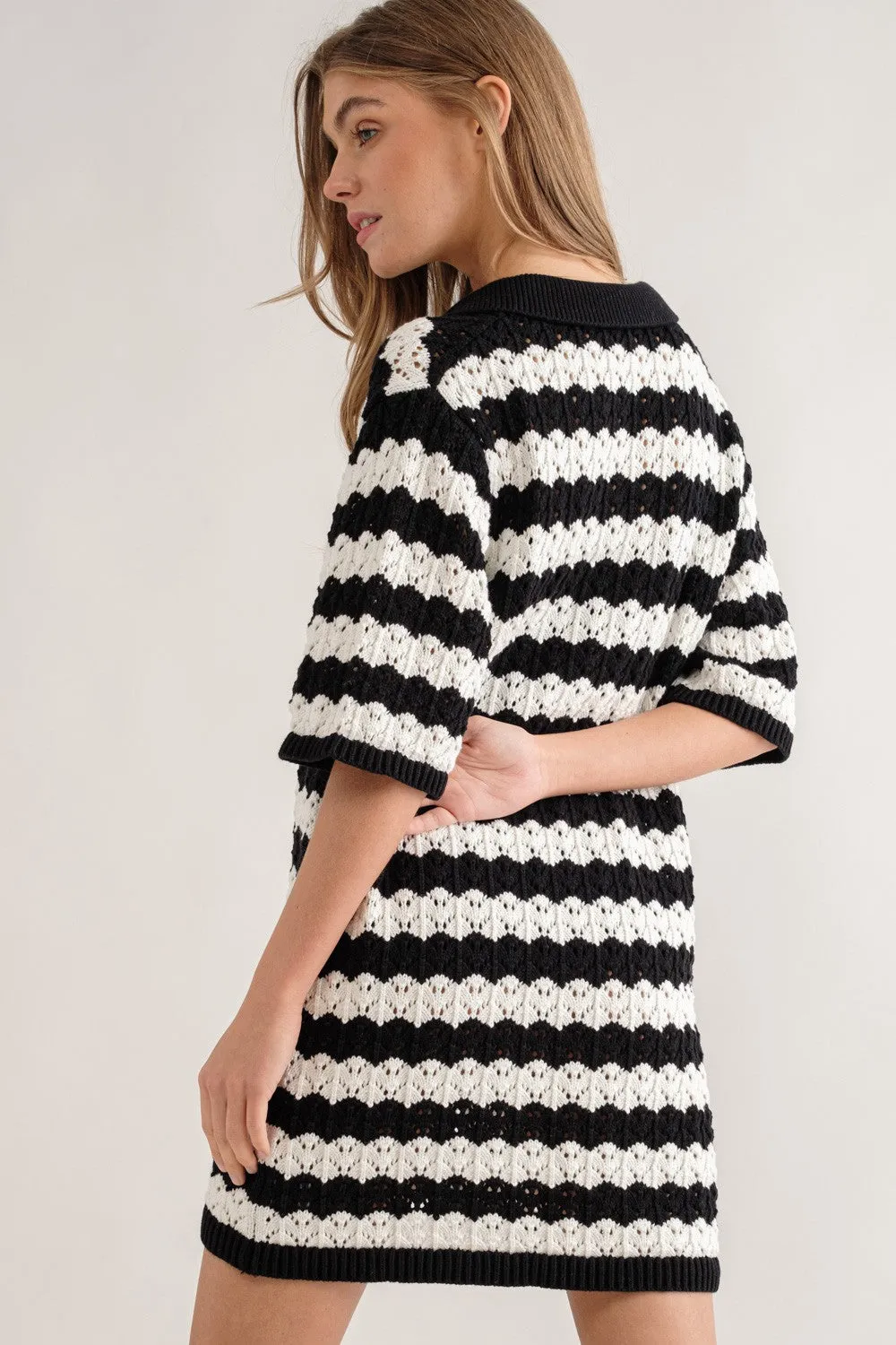 Carol Dress (Black   Off White)