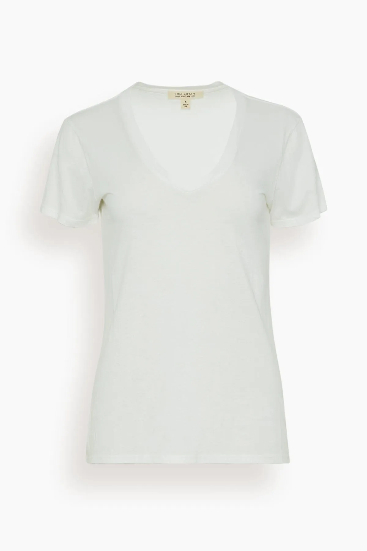 Carol V-Neck Tee Shirt in White