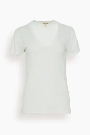 Carol V-Neck Tee Shirt in White