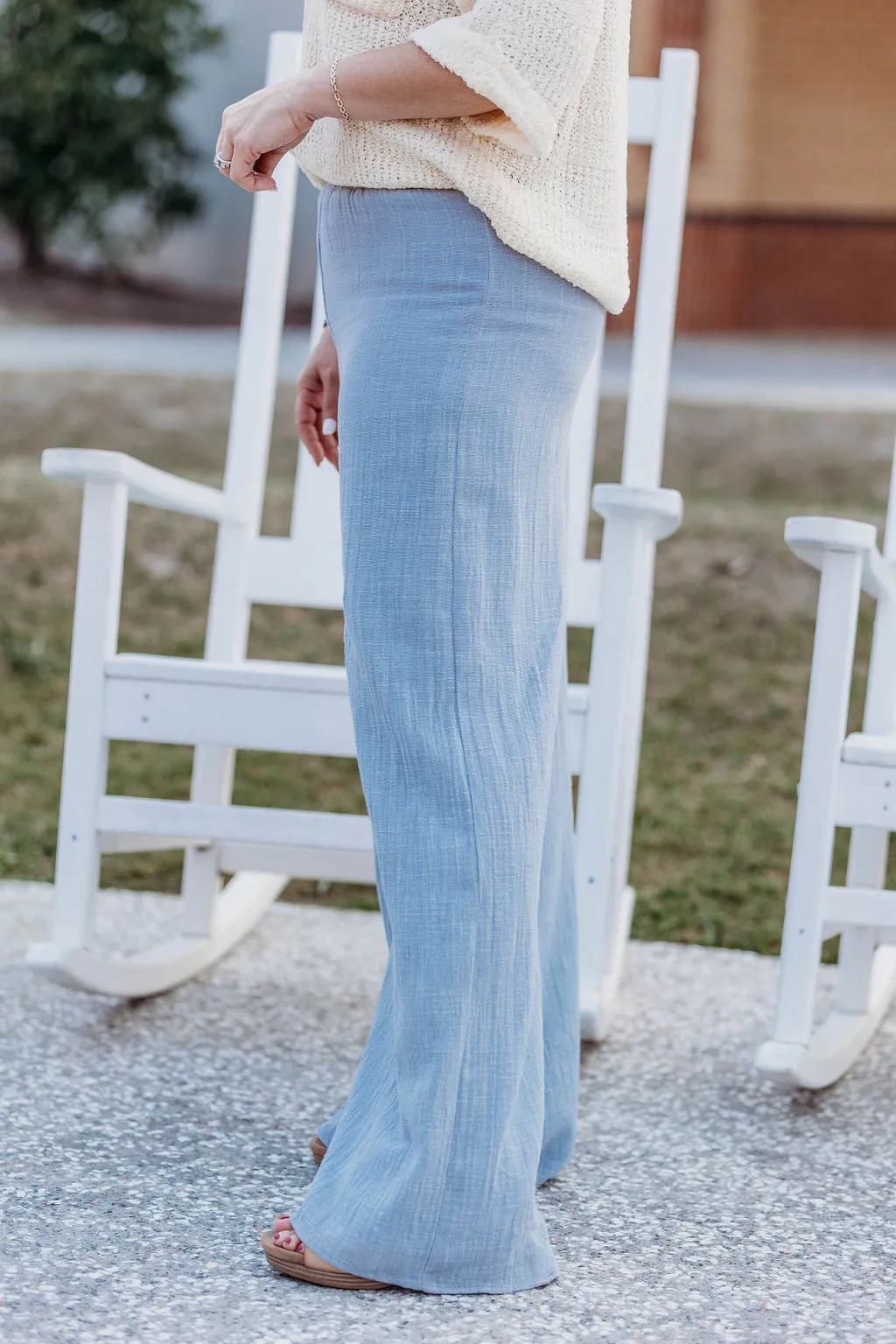 Cloud Blue Linen Pants