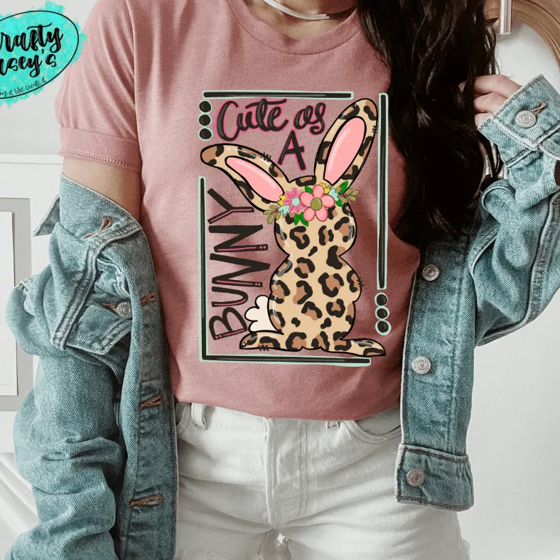 Cute As A Easter Bunny Leopard Bunny -Unisex T-shirt.