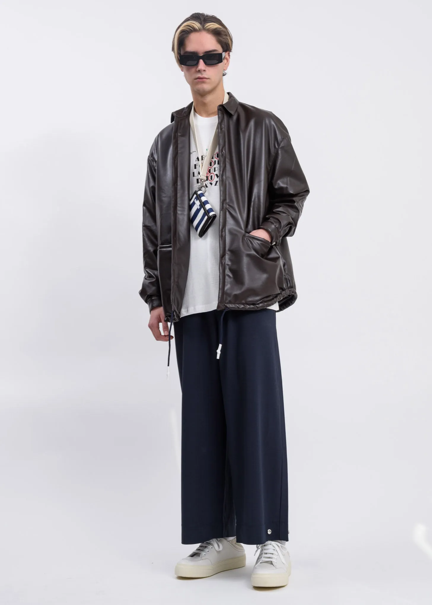 Dark Blue Classic Fit Loose Pants