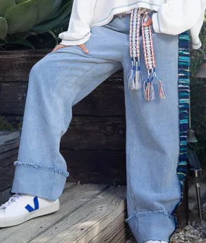 Denim Contrast Pants
